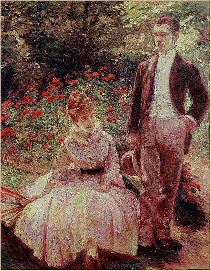 Marie Bracquemond The Artist Son and Sister in the Garden at Sevres